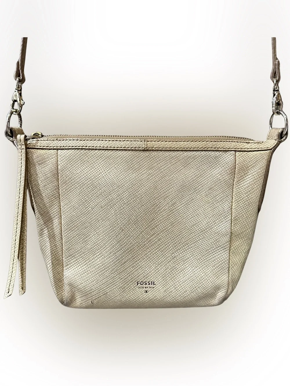 Fossil Handbag Sydney Gold Metallic Crossbody Small Zip Closure Purse